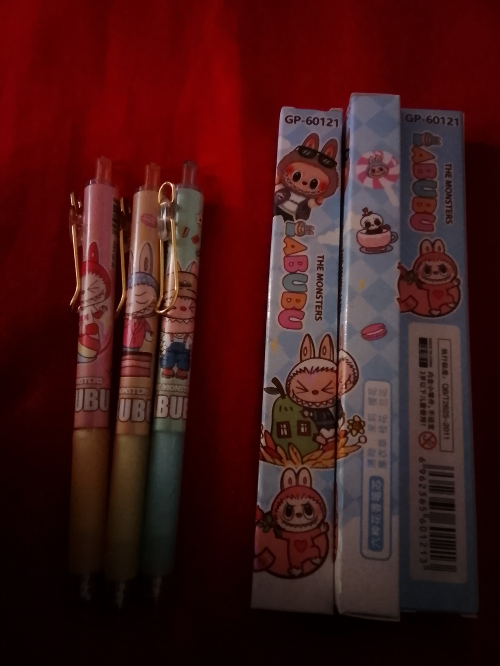 NIB Labubu The Monsters Character Gel Pens - Set of 3